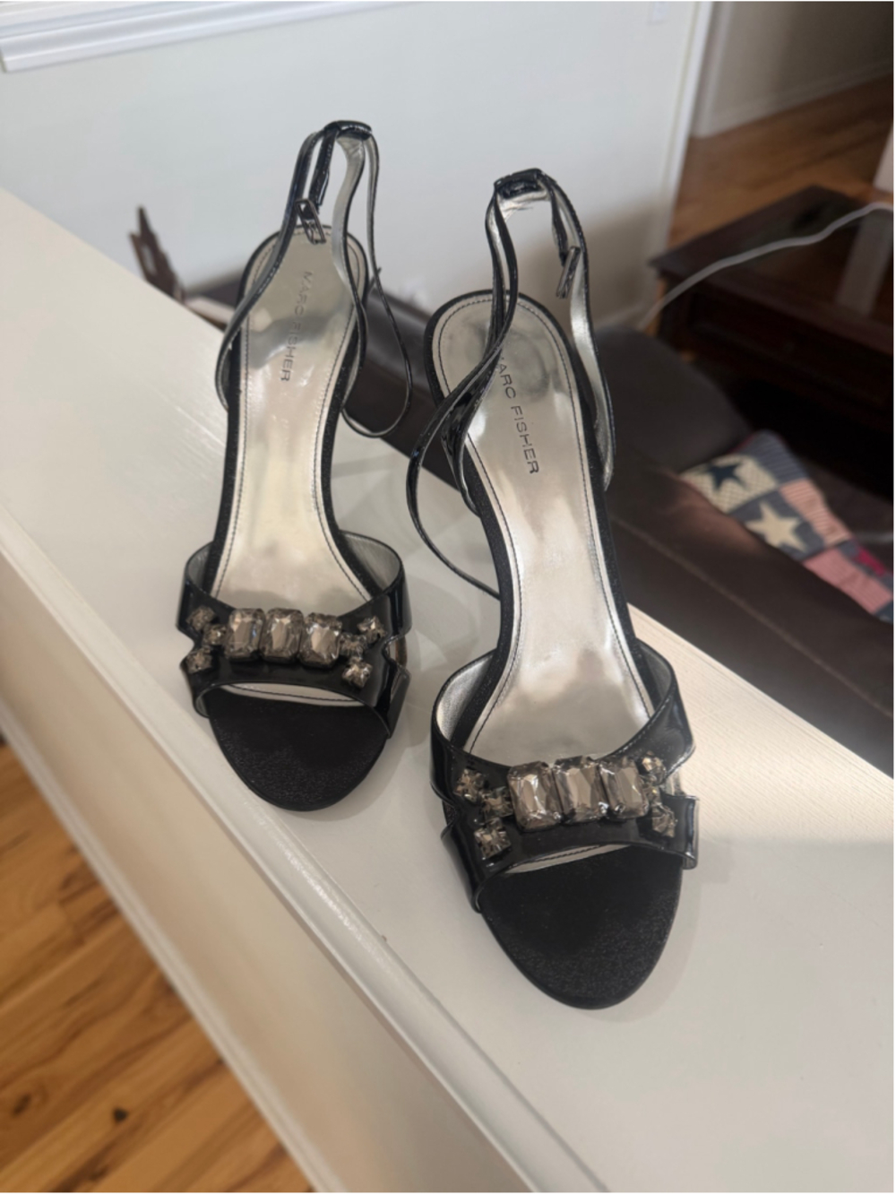 Women's Marc Fisher Black Embellished Heels size 8